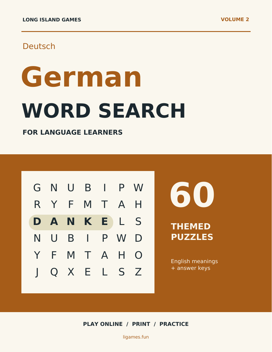 German Word Search for Language Learners, Volume 2 cover